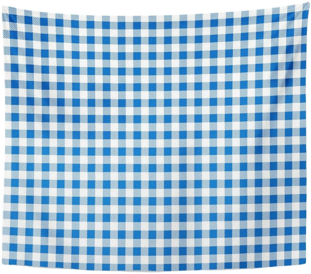 Tapestry Blue and White Plaid The Pattern for Food Chequered  Tapestry Blue and White Plaid The Pattern for Food Chequered