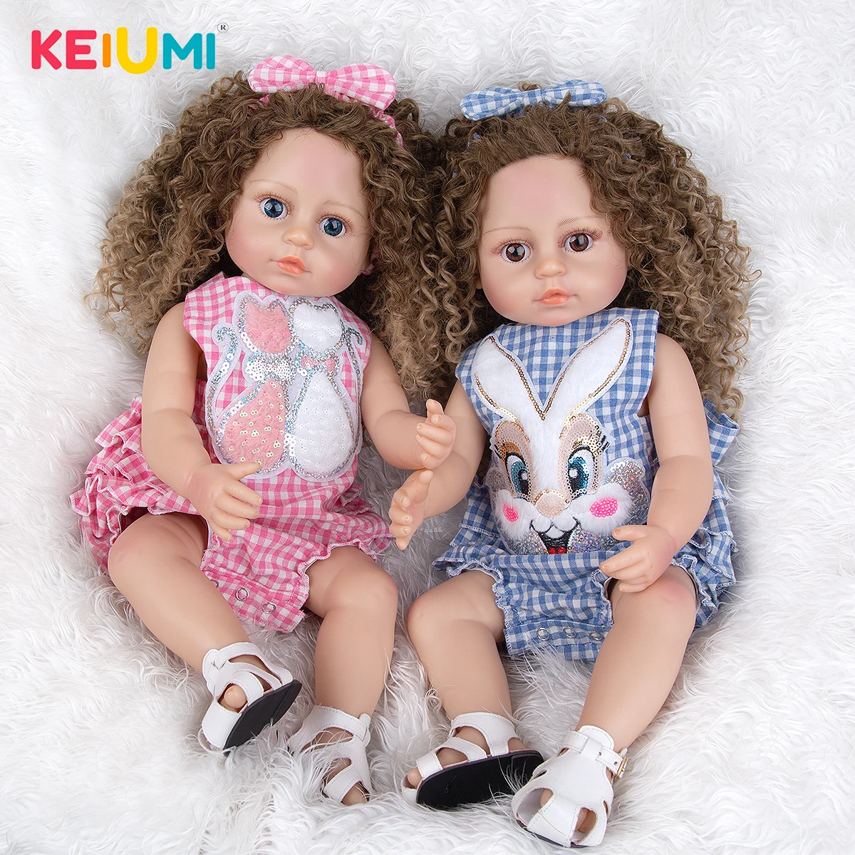 55 CM Silicone Full Body Reborn Twins Doll Realistic Girl Baby Doll Toys Children Birthday Gifts Fake Baby Toy Early Education