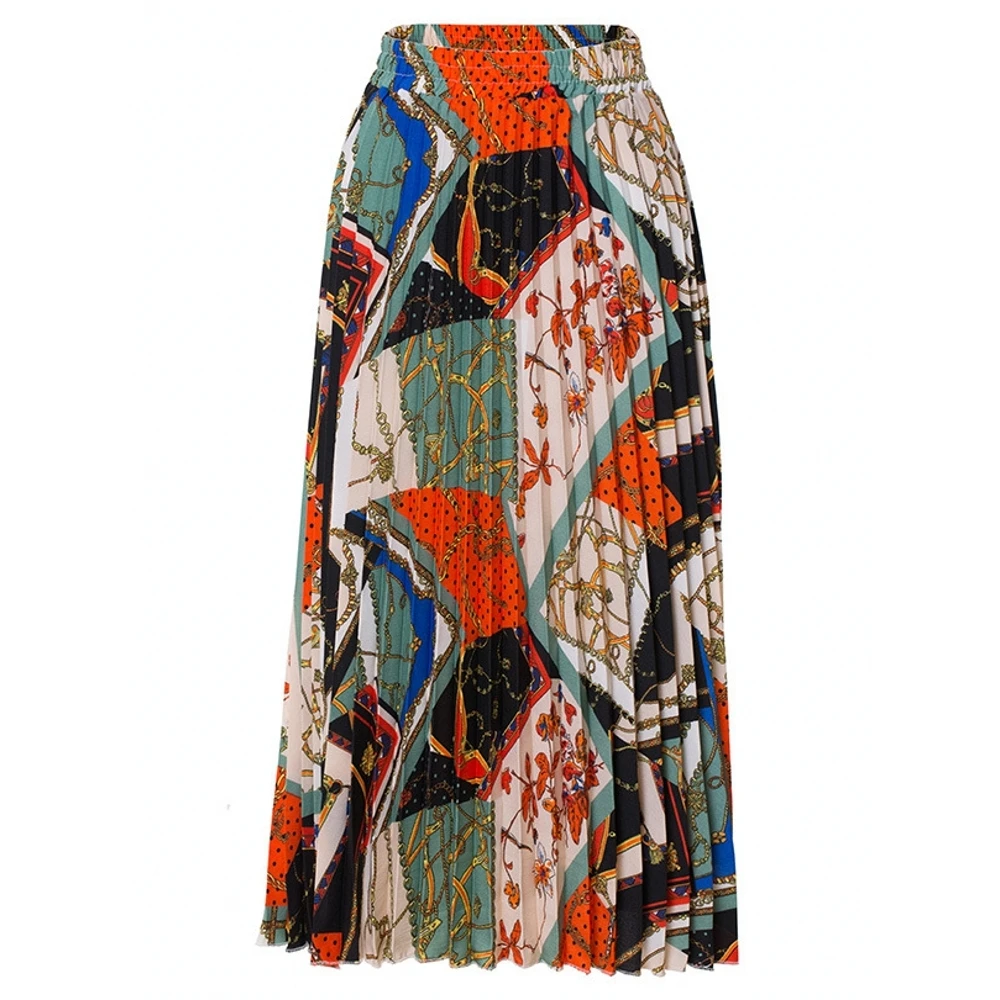 2019 Nieuwe Mode Hoge Taille Geplooide Rok Vrouwen Lente Zomer Midi Rokken Womens Elastische Taille EEN Lijn Lange Rokken Voor vrouwen Rok 2019 Nieuwe Mode Hoge Taille Geplooide Rok Vrouwen Lente Zomer Midi Rokken Womens Elastische Taille EEN Lijn Lange Rokken Voor vrouwen Rok