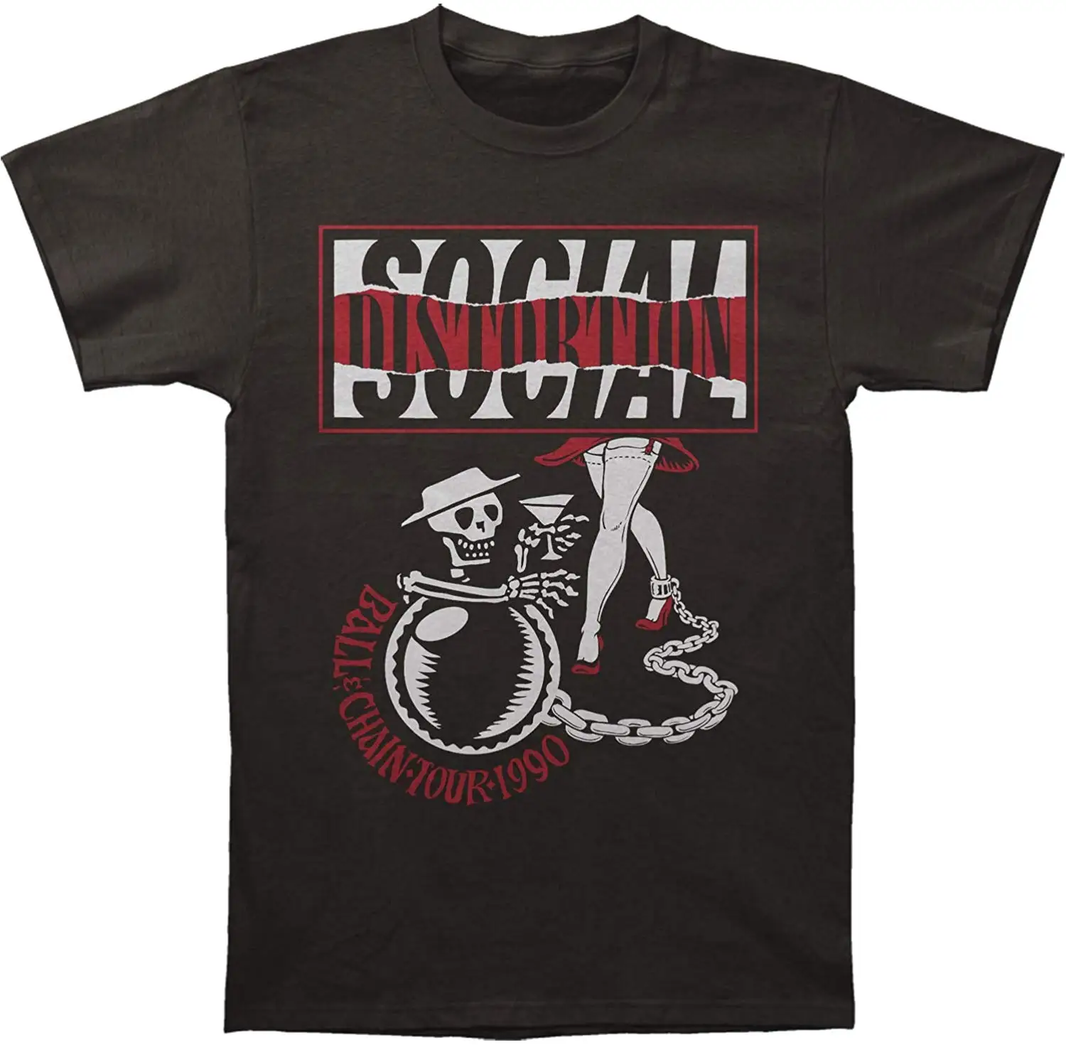 Social Distortion Ball And Chain Tour Fitted Jersey Tee (XL) TEE Shirt Breathable Tops |
