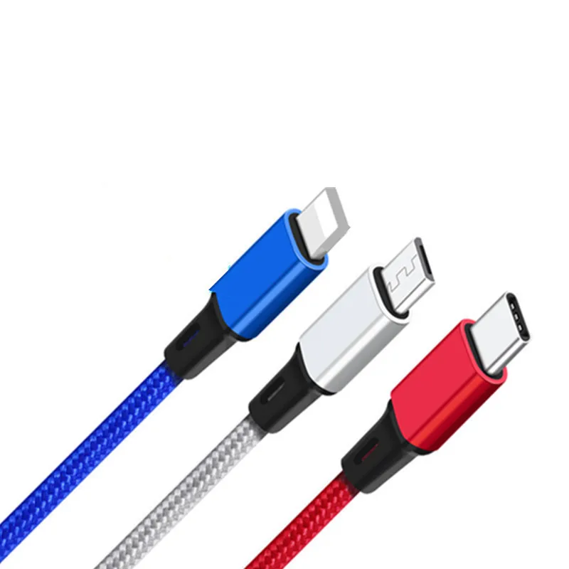 Mini one tow three data cable 2A универсальный кабель для зарядки мобильного телефона three-in-one металлический тканый кабель для передачи данных three tow