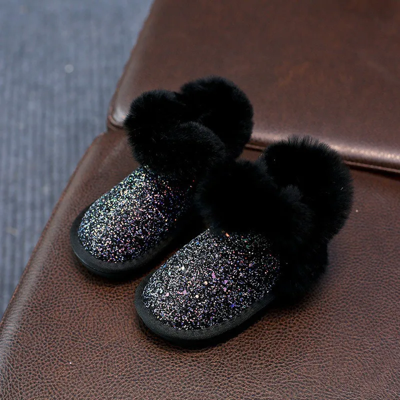Ботинки для девочек; зимняя детская обувь; детская обувь для мальчиков в винтажном стиле; теплые зимние ботинки из водонепроницаемого плюша; ботинки для девочек; детская обувь