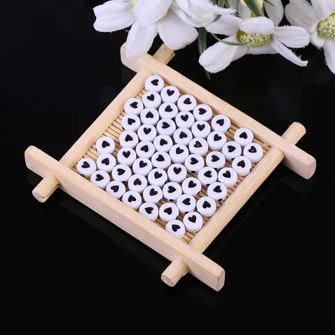 beaded handmade DIY jewelry accessories round love beads and # word beads acrylic clothing accessories loose beads