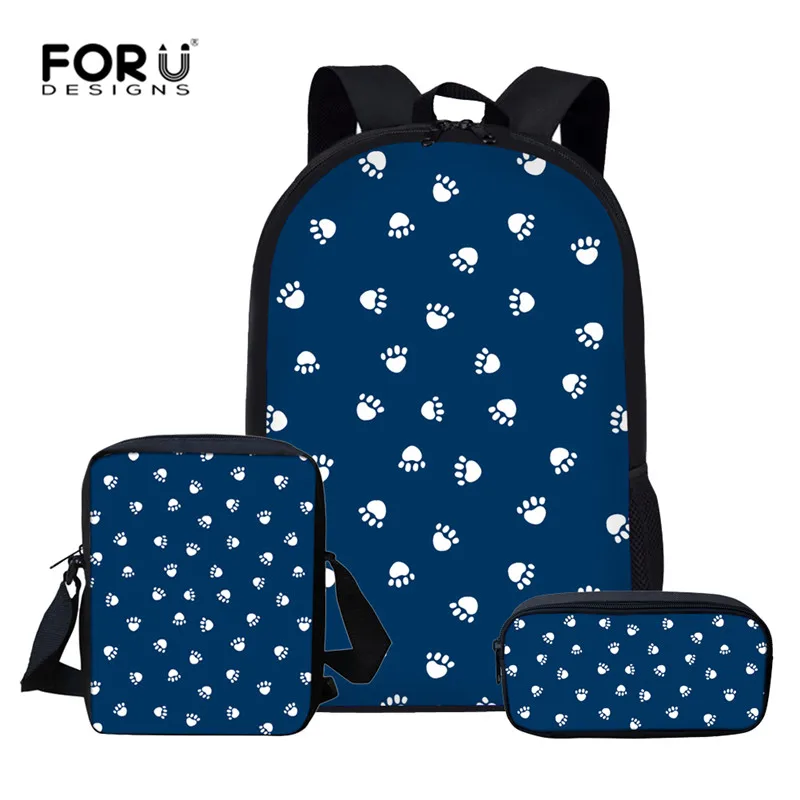 L2399CEK FORUDESIGNS Dog Paw школьные рюкзаки для девочек и мальчиков подростков женский рюкзак Sac Dos Femme Милая кошка текстильная сумка для детей - Цвет: L2399CEK
