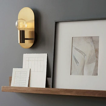 

SGROW Metal Style Wall Sconce Lighting Fixtures for Living Room Bedroom Aisle Corridor Lampara Art Deco Modern Copper Wall Lamp