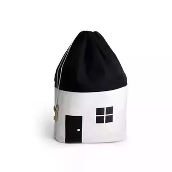 

New Mini House-Shaped Kids Toys Storage Bag Portable Canvas Drawstring Organizer Cute Children Clothes Shoes Package Bag