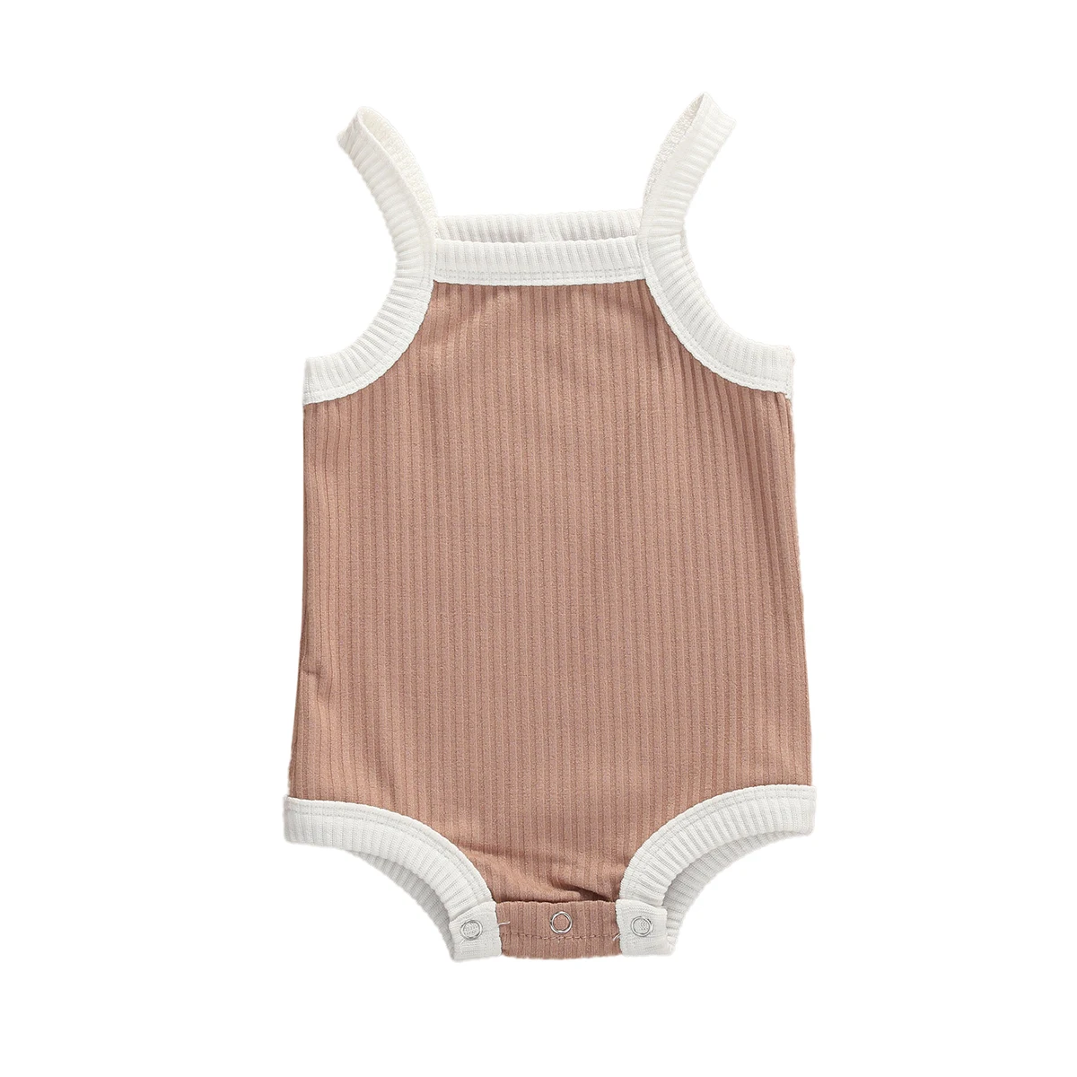 

Newborn Cute 0-24 M Baby Girl Sling Cotton Off Shoulder Color Pit Strip Shoulder Strap Jumpsuit Leotard Set Sunsuit