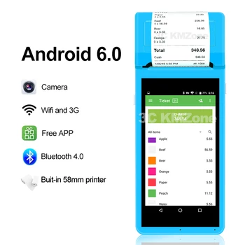 

Android Data Collector POS Handheld Terminal Wireless Bluetooth Printer POS terminal PDA QR Barcode Reader 58mm Receipt Printer