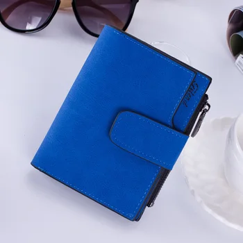 

Lady Zipper Short Clutch Wallet Solid Vintage Matte Women Wallet Fashion Small Female Short Purse Card Holder