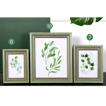 

Wooden Antique Green Beveled Photo Picture Frame with Beaded Edge for Tabletop Display Wall Mounting for Home Gifts for Family
