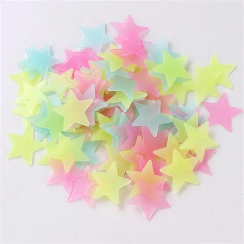Description Picture 6 of item50pcs 3D Stars Glow In The Dark Wall Stickers Luminous Fluorescent Wall Stickers For Kids Room Bedroom Ceiling Home Decor Set