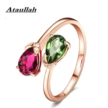 

Ataullah Gemstone Rings Waterdrop Design Ring 18k Rose Gold Plated Sterling Silver 925 Jewelry Adjustable for Woman Gift RW131
