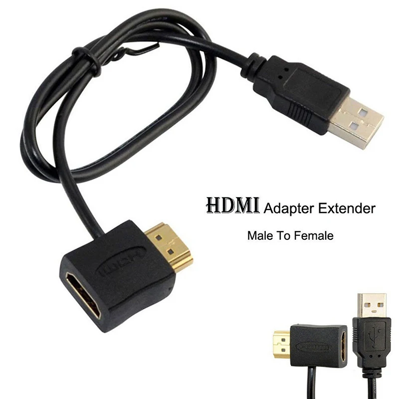HDMI Мужской Женский адаптер A/V 50 см/1.6ft с USB 2,0 разъем питания 999