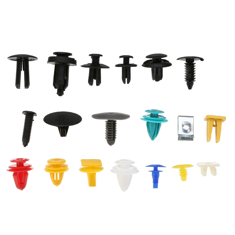 

200pcs/set Mixed Plastic Rivet Bumper Fender Retainer Fastener Mud Flaps Push Clips Kit Car Accessories