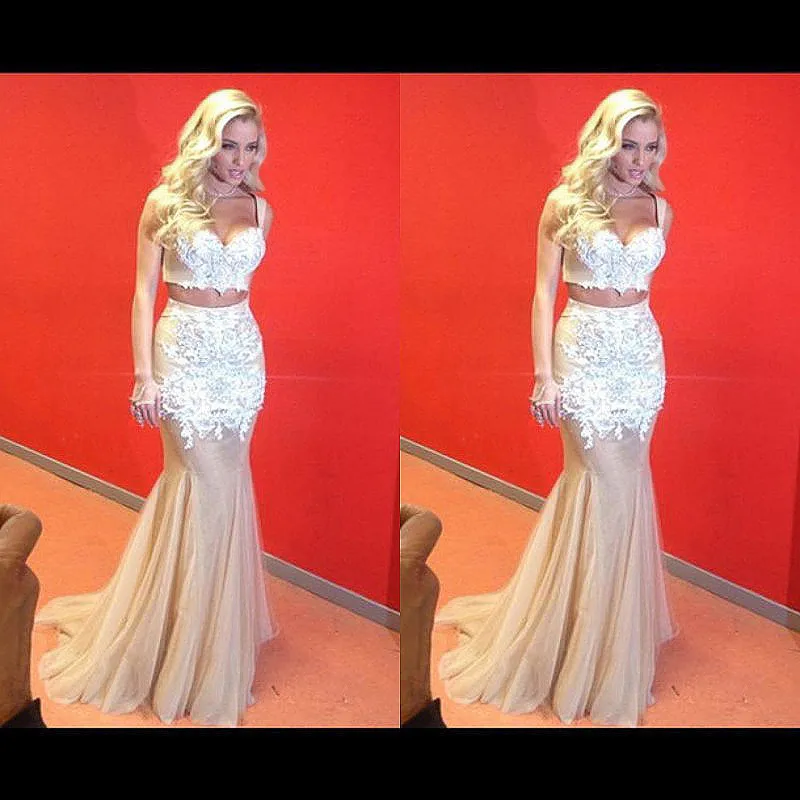 Robe de soiree, два предмета, платья для выпускного вечера, Милая Аппликация, сексуальные платья,, тюлевые вечерние платья LG514