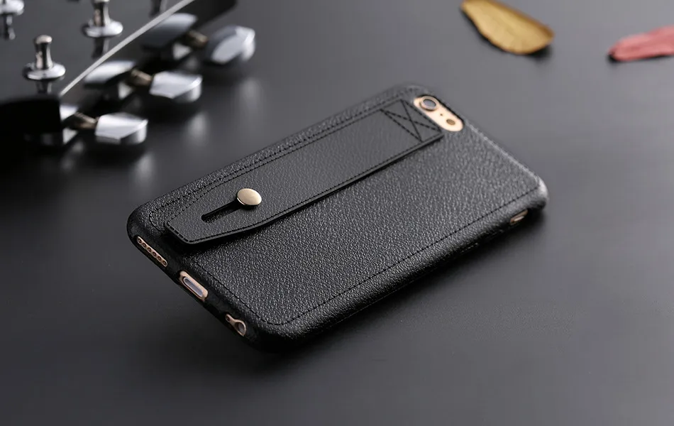 Vintage Case For iPhone 6 6S 7 Plus 5 5S SE Cover Flexible Hand Holder kickstand Leather Grain Silicone Cover For iPhone 6 6s 7 (11)