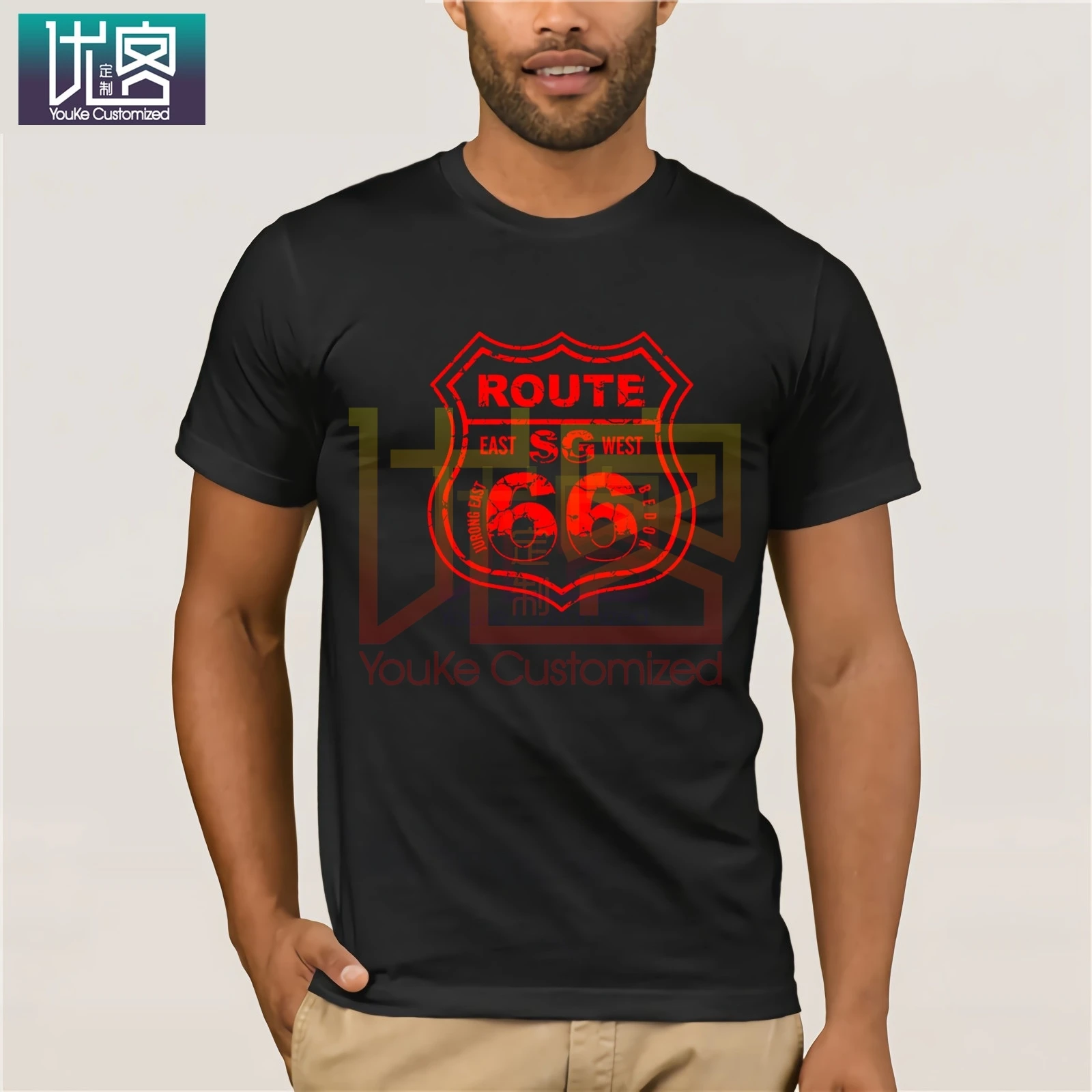 Футболка Route 66 SG P485C мужские повседневные футболки топы с надписью Маска в стиле