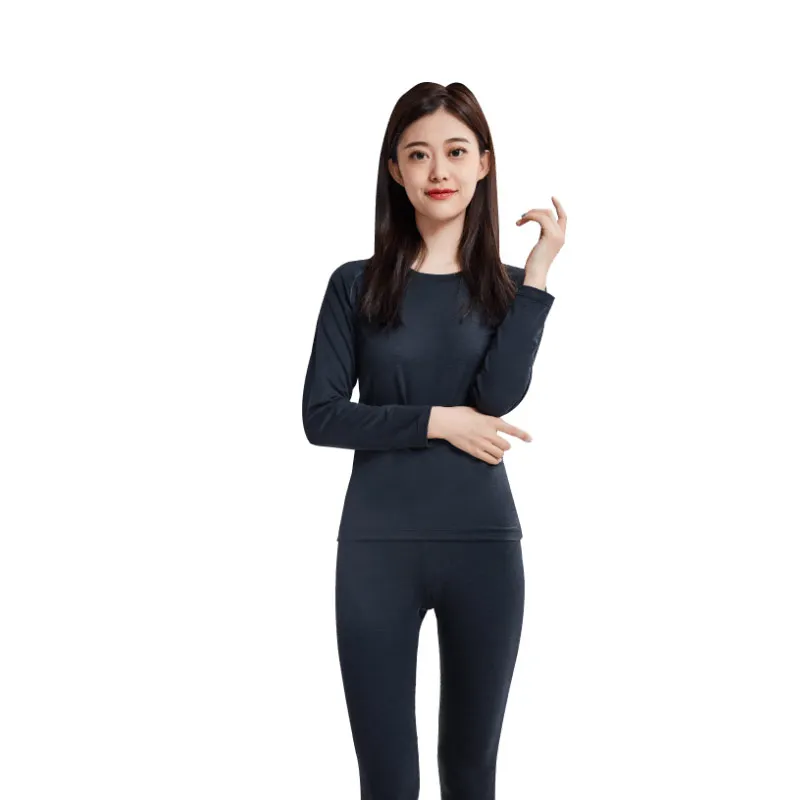 Xiaomi Mijia Youpin легкий кофе пряжа теплый спортивный комплект нижнего белья для мужчин и женщин модели нежный мягкий пот дома - Цвет: WomenBlack XL