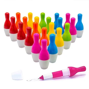 

30 Pcs Bowling Shape Ballpoint Pens Cute Mini Ball Pen Retractable Pen, 0.7 mm Blue Ink(6 Color)