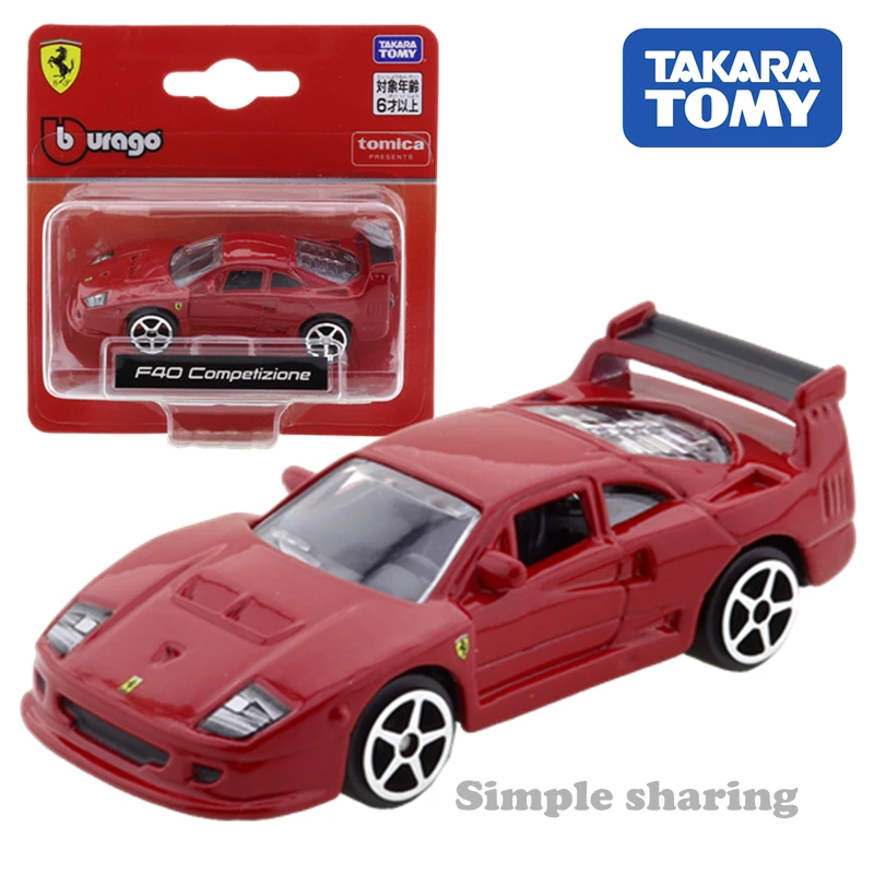 Takara Tomy Tomica Presenta Burago Race & Play Series 3 Pollici F40 Competition Car Kids Toys Motor Vehicle Diecast Metal Model