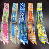 2023 New Design Plaid Print Skinny Spring Scarf Women Luxury Brand Bag Scarves Summer Neckerchief Silk Scarf For Ladies 1