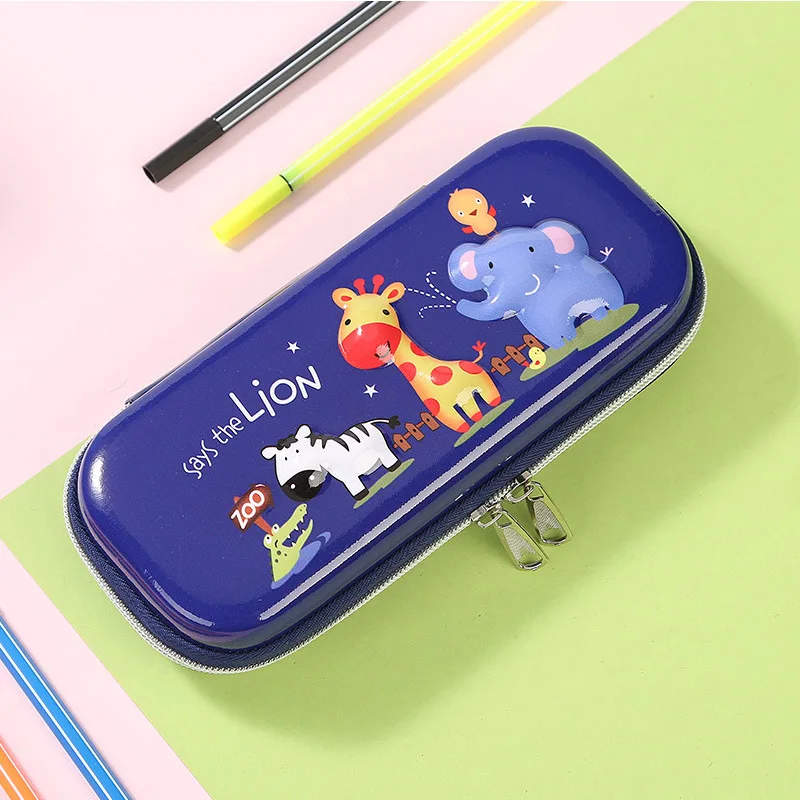 SQUMIDER Creative Pencil Case Cartoon Pencil Box Zipper Large-capacity Bag For Student Gift Cute School Stationery Supplies - Цвет: Тёмно-синий
