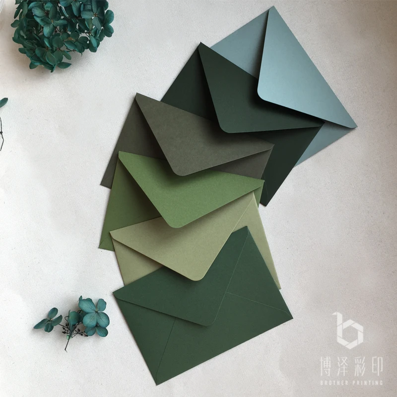 5 unids/lote Color verde serie japonés Rosa Arte de papel sobres de papel de 105mmX155mm bien textura cálido toque sobres de tarjeta
