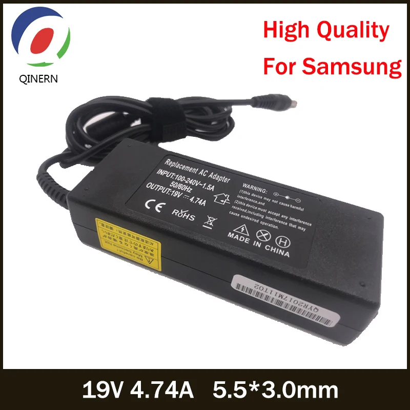19V 4.74A 90W 5 5*3 0mm AC ноутбук зарядное устройство адаптер питания для Samsung R428 R410 G15 GT6000 M30