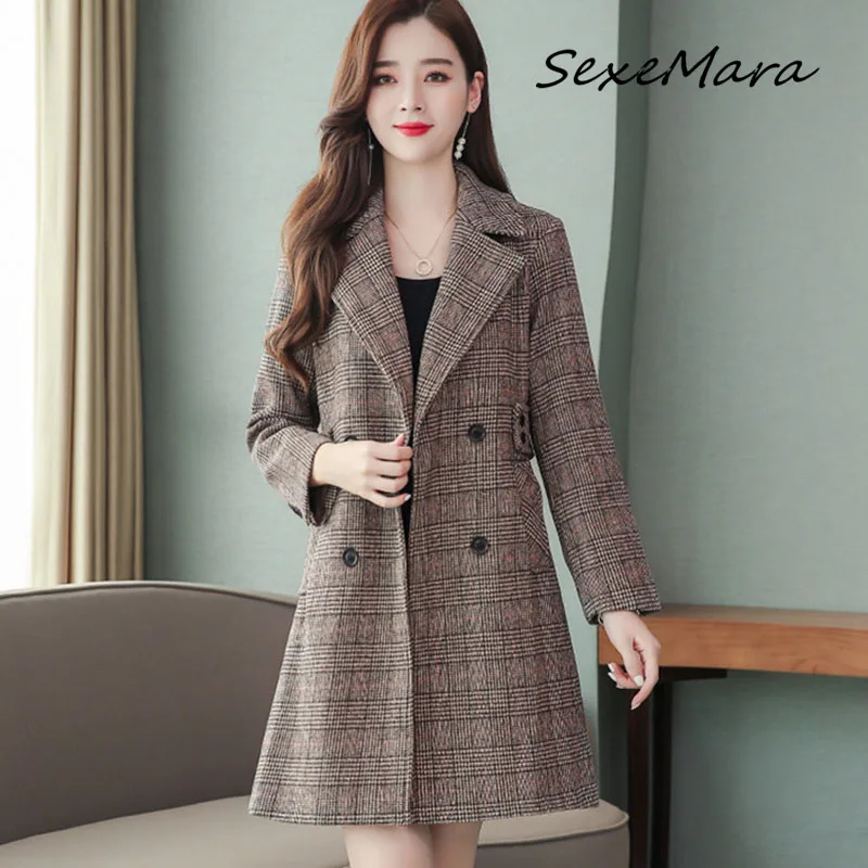 2019 Новое Стильное элегантное корейское модное кашемировое шерстяное клетчатое