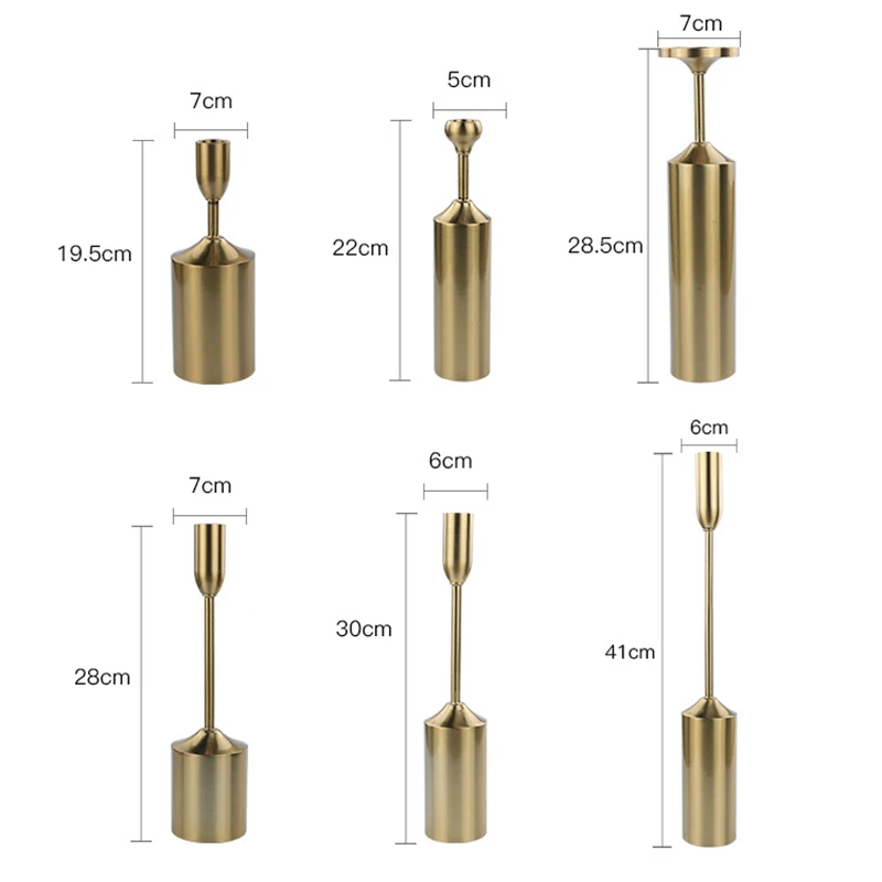 Упаковка из 6 легкими роскошными покрытие металлом Золотой подсвечник декор из кованого железа декоративный подсвечник домашний декоративный подсвечник