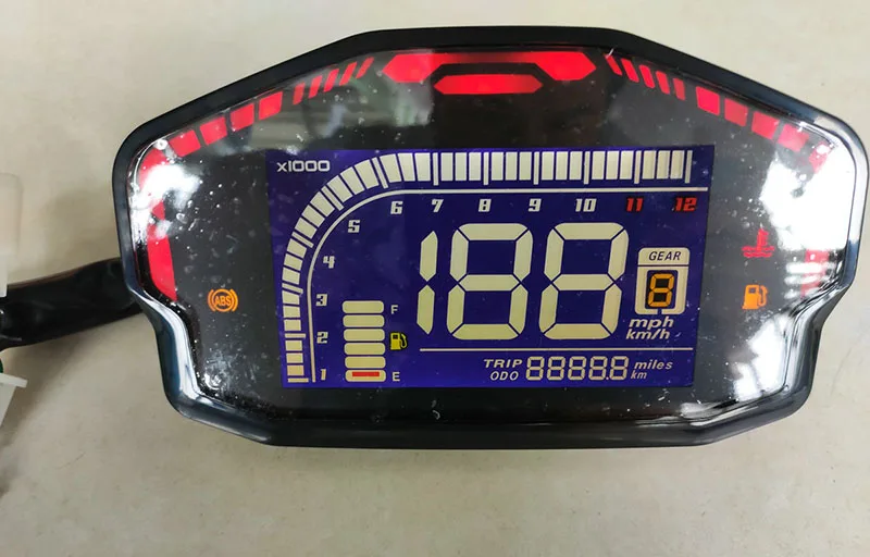 

Universal Motorcycle LED LCD Speedometer Digital Odometer Backlight For 1,2,4 Cylinders For BMW Honda Ducati Kawasaki Yamaha