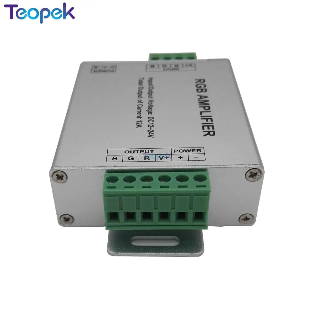 RGB усилитель повторитель Алюминиевый Чехол контроллер DC12-24V 12A для SMD 3528 5050 RGB Светодиодная лента светильник контроллер консоли