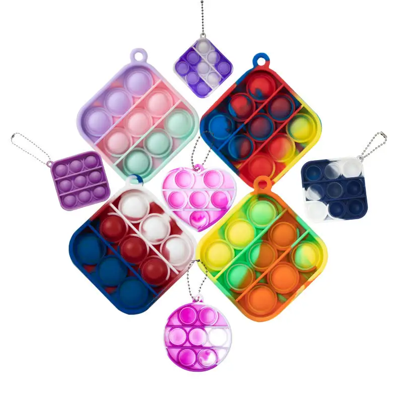 Pop Fidget toy Reliver Stress Toy Key Chain Push Bubble Antistress Toys Adults &amp Kids Sensory to Relieve Autism éclate-le | Игрушки и