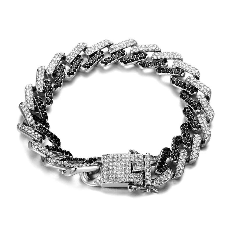 Хип хоп 13 мм полностью микро проложить CZ камень Bling Iced Out Бабочка Пряжка браслет