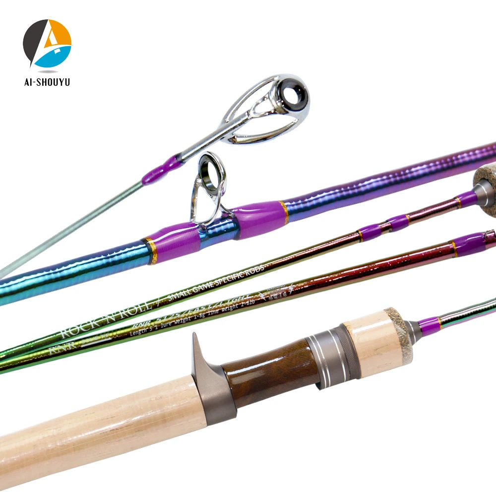 AI-SHOUYU Solid Tip Trout Lure Rod UL Power 1.53m 1.68m Ultralight 1-8g 2-6lb Carbon Spinning/Casting Rod Probale Fishing Pole