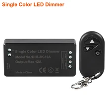 

DC12V DC24V 12A LED Dimmer With Mini 3 Key RF Remote For Single Color Led Strip Light