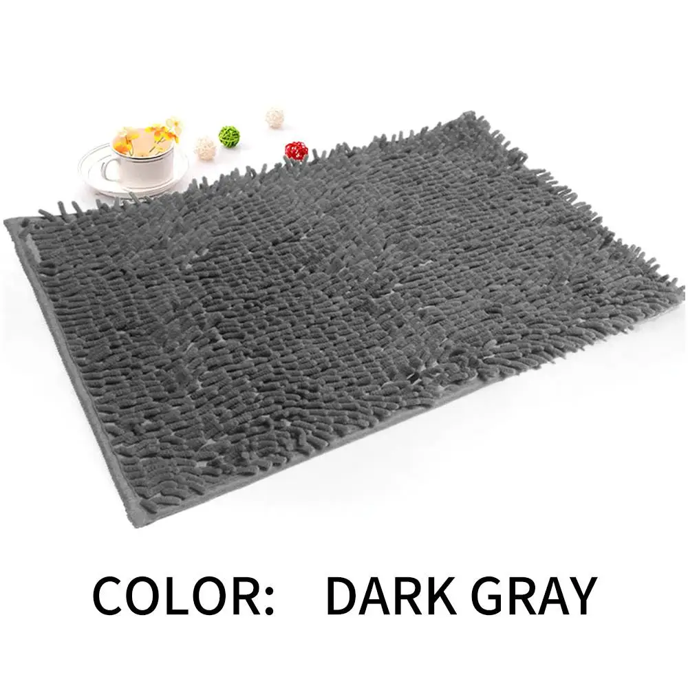 Dark Gray Коврик для ног, коврик для двери, удобный портативный мягкий коврик 60*40 см, синель 25 мм, товары для дома, кухни, дома, гостиной - Цвет: Dark Gray