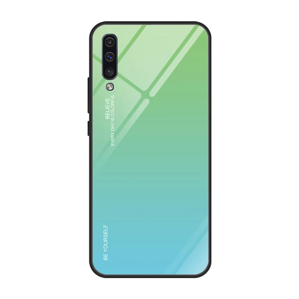 6 Чехол из закаленного стекла для samsung Note 10 S10 5G A20 A30 A40 A50 A60 A70 противоударный чехол Star Space Gradient для A20E M40 - Цвет: 6