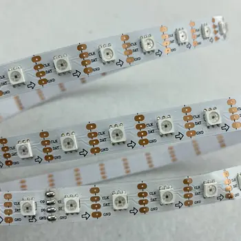 

4M DC5V APA-102C addressable led pixel strip;60leds/m with 60pixels/m;WHITE PCB;non-waterproof