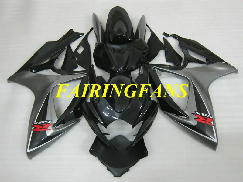 Инжекторный тюнинг-пакет для SUZUKI GSXR600 750 K6 06 07 R 600 GSXR750 2006 2007 Серебро Черный Обтекатели на кузов+ подарки SC03