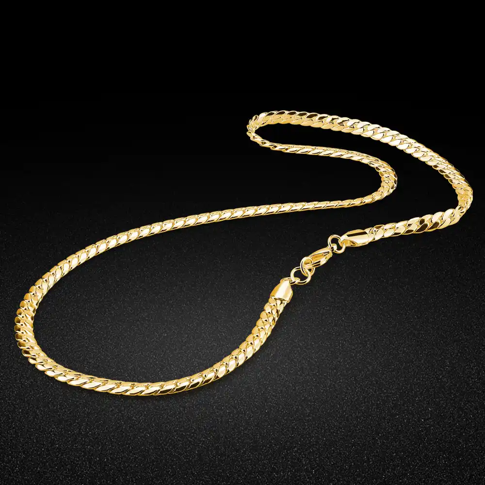 New 925 Silver Men S Necklace Stylish Horse Whip Design Necklace Gold Chain Size 50 56cm Hip Hop Style Accessories Man Jewelry Chain Necklaces Aliexpress
