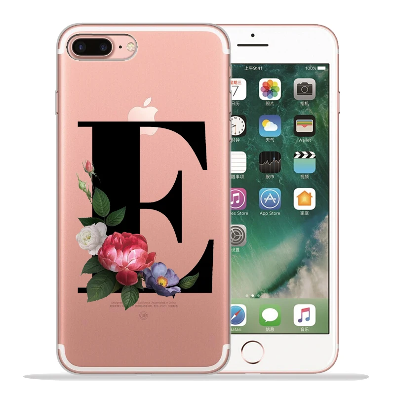Чехол для телефона с буквенным принтом и цветочным рисунком, чехол для iPhone X, чехол 11 11 Pro Max 5, 5S, 6, 6 S, 7, 8 Plus, X, XS, Max, XR, чехол для iPhone 8, чехол - Цвет: 05