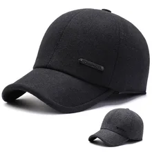 Новая мужская зимняя шапка, Толстая шерстяная Кепка для пожилых людей, теплые зимние шапки, модные бейсболки с защитой от ушей