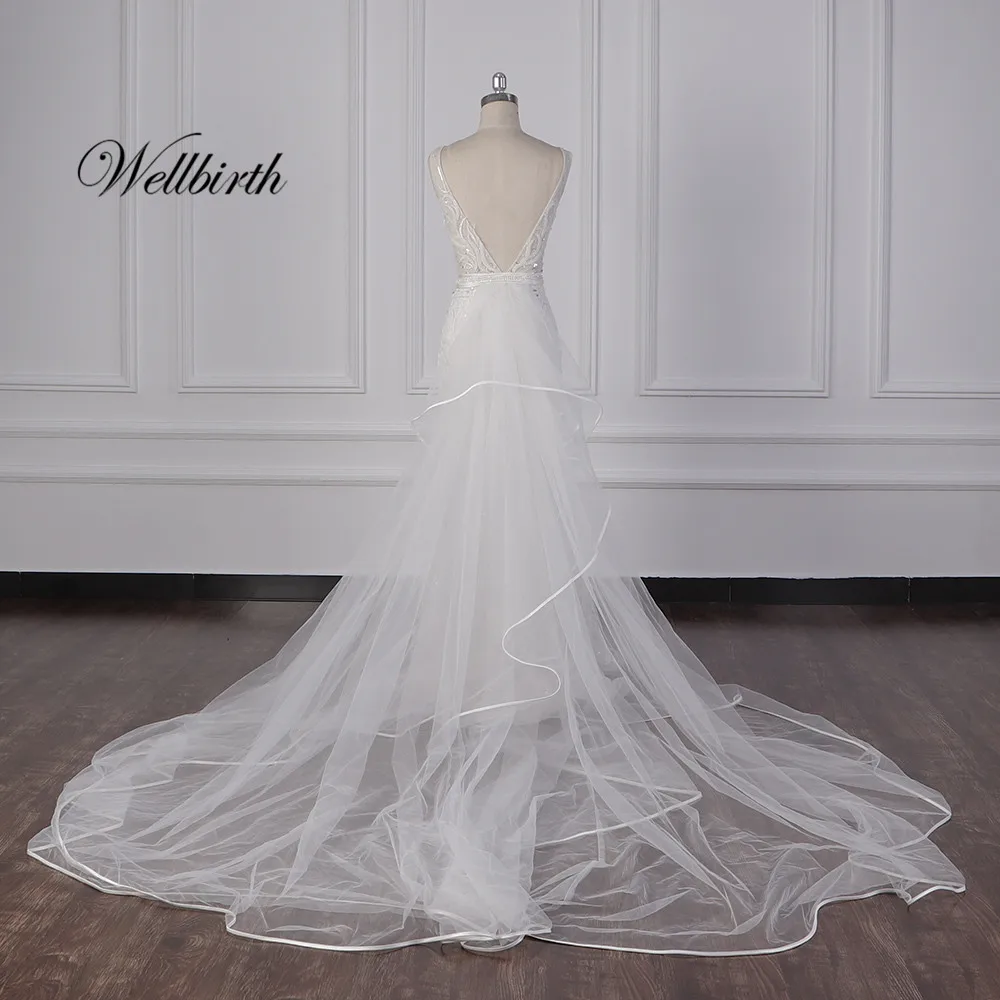 Реальное изображение Wellbirth Vestido de novia свадебное платье с вырезом-сердечком и рукавом-крылышком jc042
