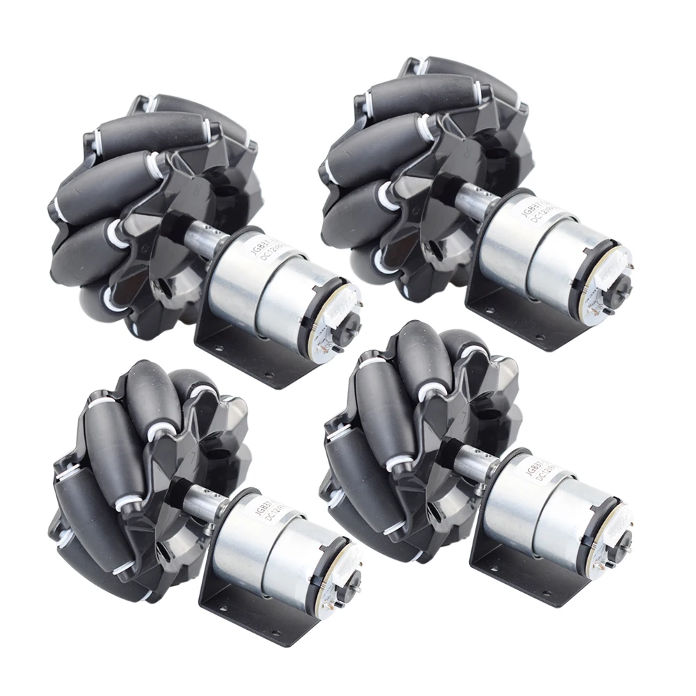 

4pcs/set 96mm Omni Mecanum Wheel with 12V Speed Encoder Motor for Arduino Rasbperry Pie DIY Robot RC Car STEAM Toy