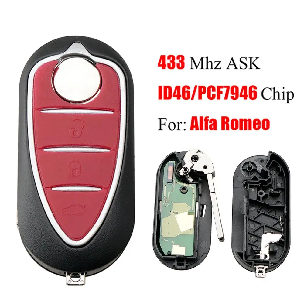 Дистанционный ключ для Alfa Romeo 433 МГц чип ID46/PCF7946 3 кнопки автомобилей Giulietta 2010 |