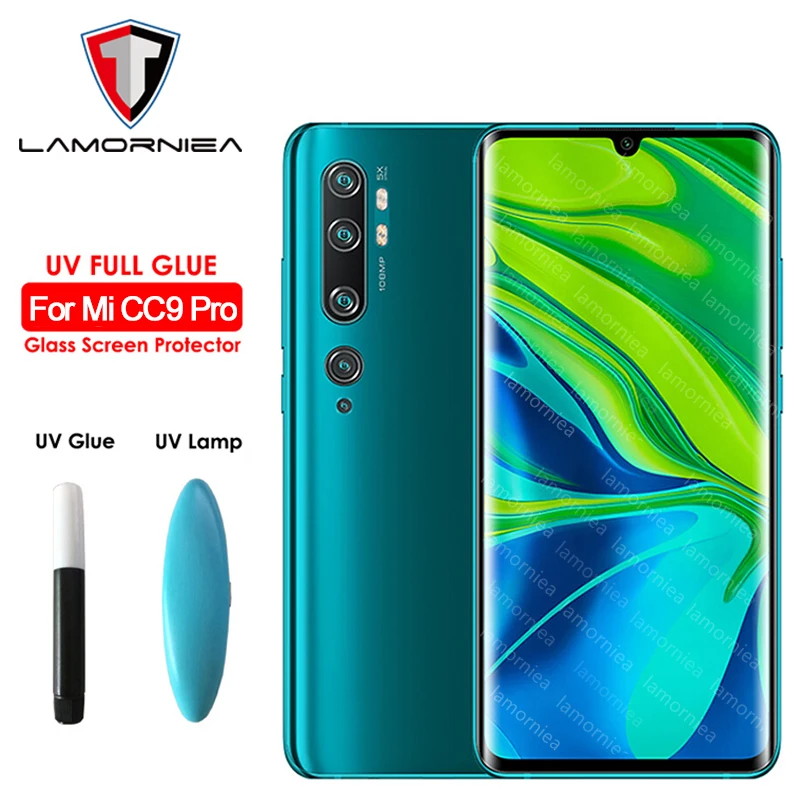 

UV Sceen Protector For Xiaomi Mi note 10 CC9 Pro Liquid UV Glue Tempered Glass For Xiaomi redmi note 8 pro 8 8A 9t pro cc9 e a3