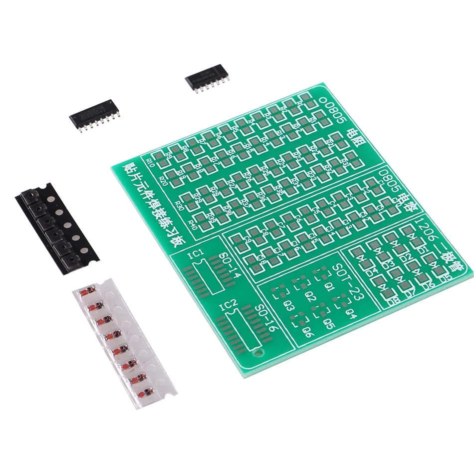 SMD//SMT Components Practice Board Soldering Skill Training Beginner DIY Kit