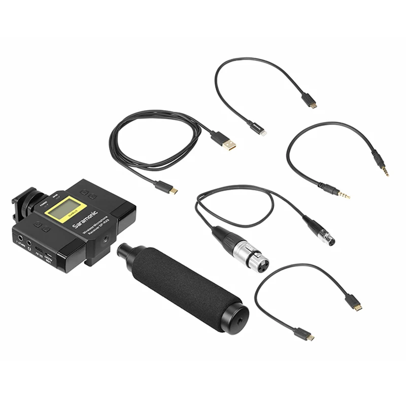 Saramonic UwMic9 SP-RX9 двойной UHF беспроводной приемник с миксером, креплением и стабилизационной ручкой для смартфонов apple iphone и android