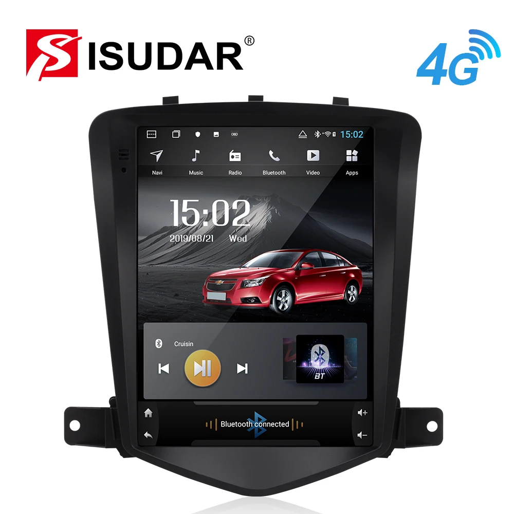 Isudar H53 Вертикальный 1 Din Android авто радио для Chevrolet Cruze 2006- gps Автомобильный мультимедийный ram 4G rom 64G для TESLA модель DSP